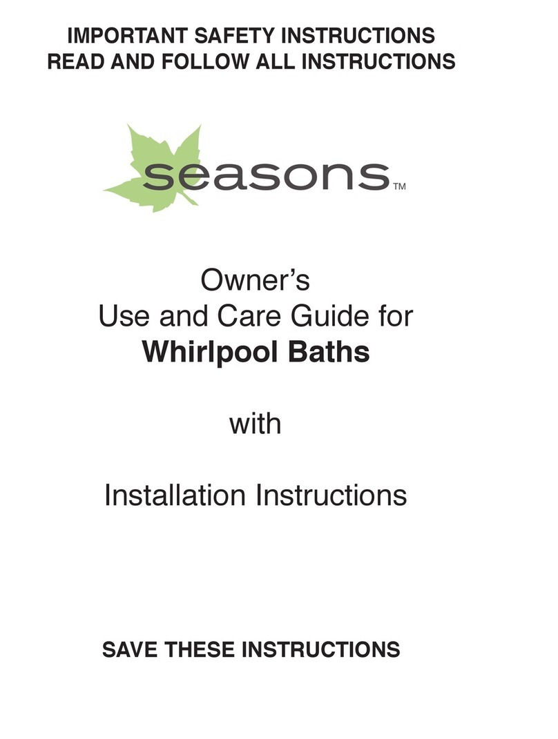 SeasonsComfort Whirlpool Baths Owner's use and care guide