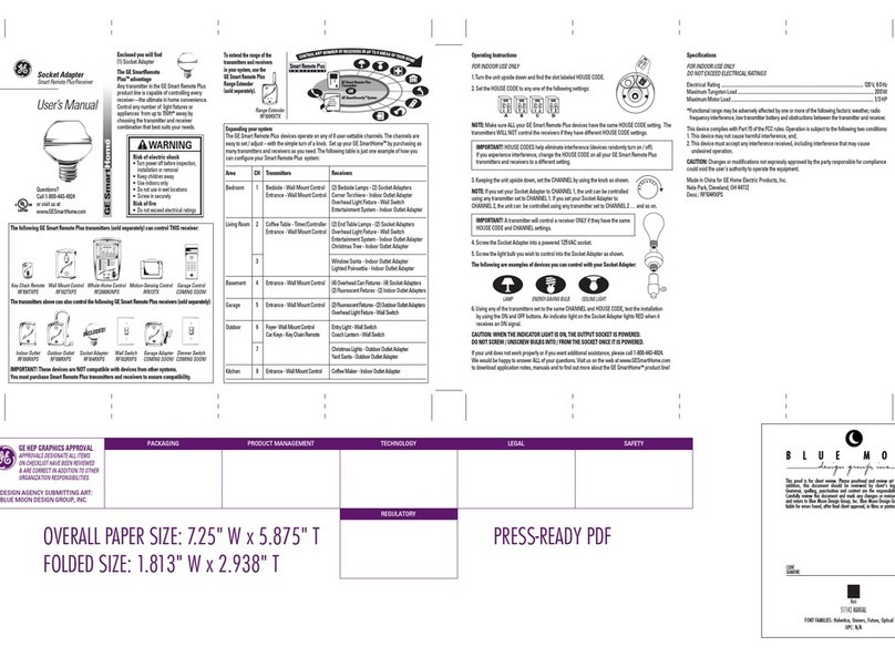GE Socket Adapter user manual