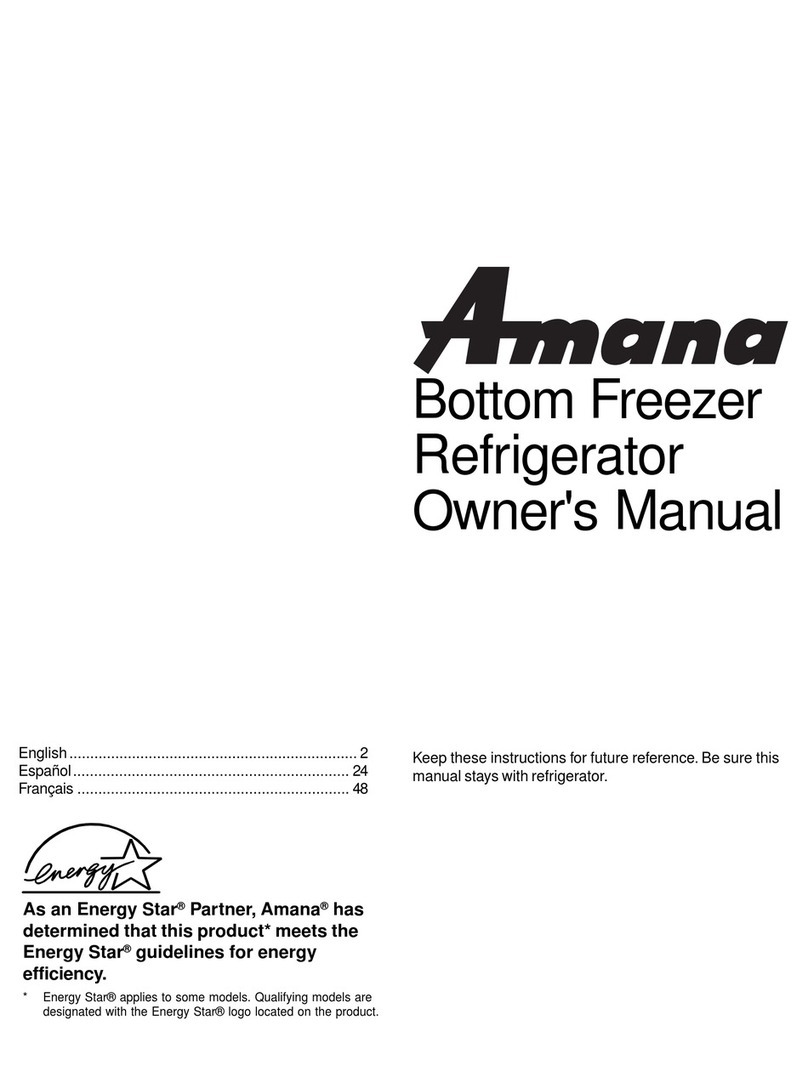 Amana Bottom Freezer Refrigerator owner's manual