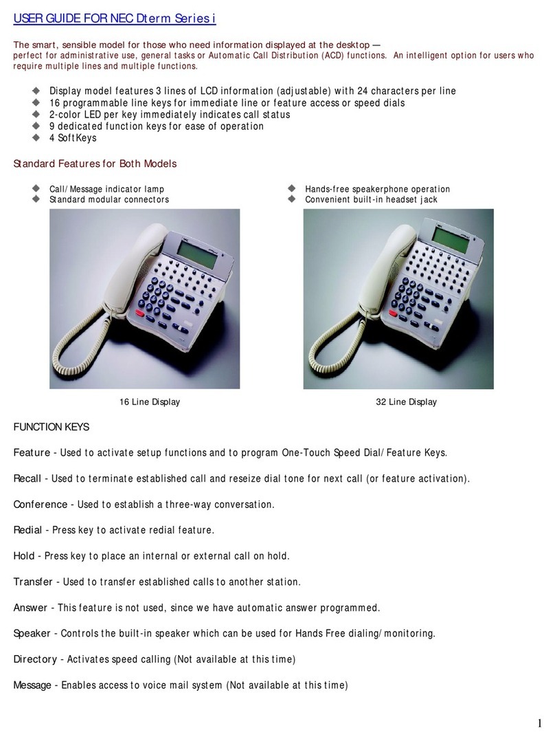 NEC Dterm Series i user guide