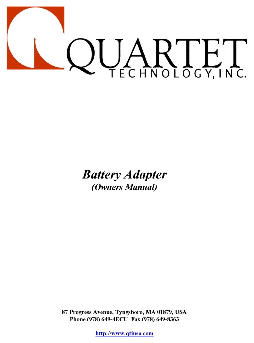 Quartet Battery Adapter owner's manual
