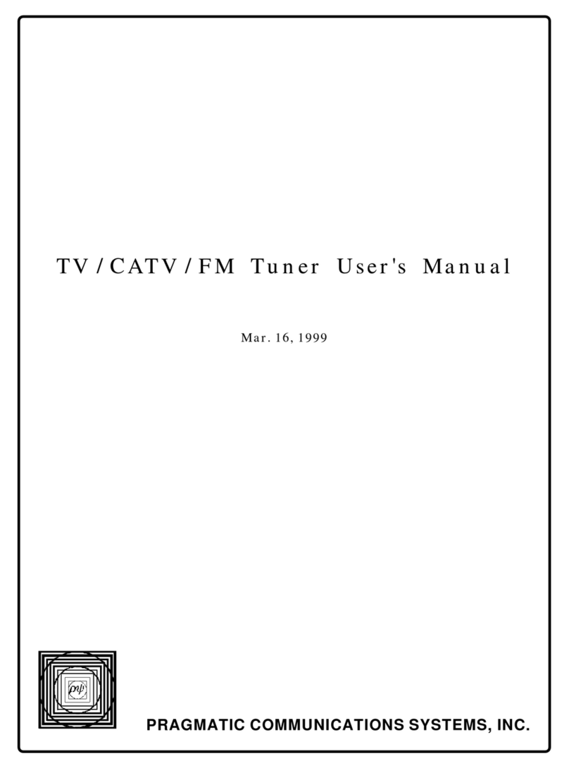 PRAGMATIC COMMUNICATIONS SYSTEMS TV / CATV / FM Tuner user manual