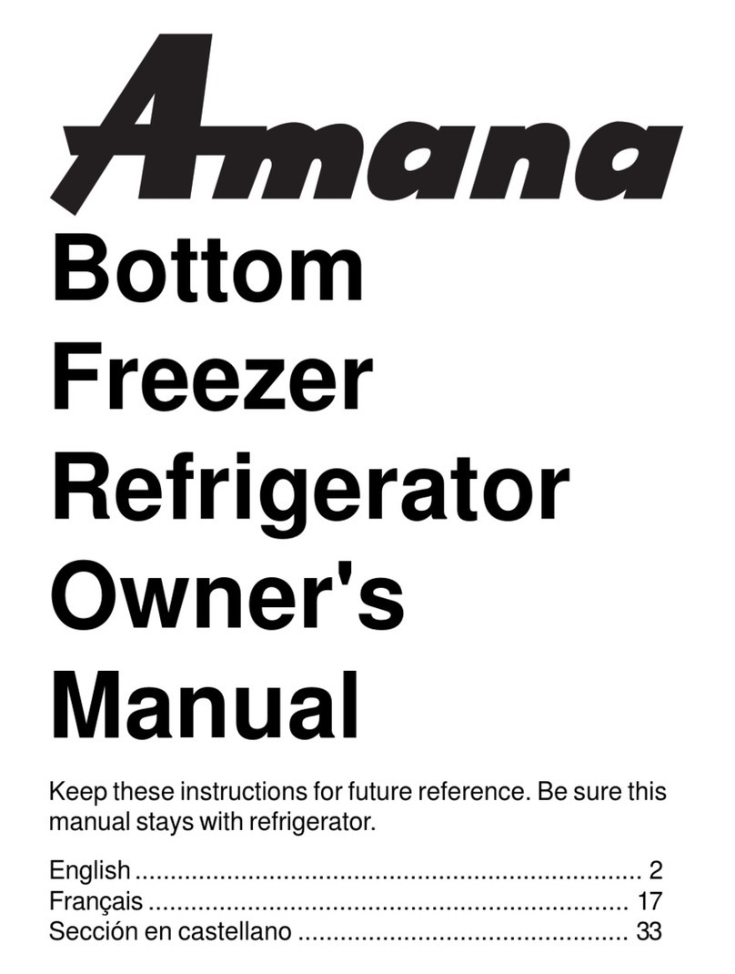 Amana Bottom Freezer Refrigerator User manual