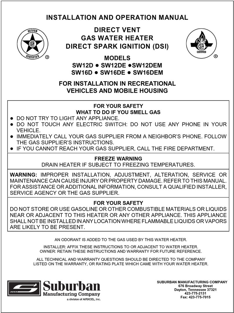 Suburban SW12D Installation and operation manual
