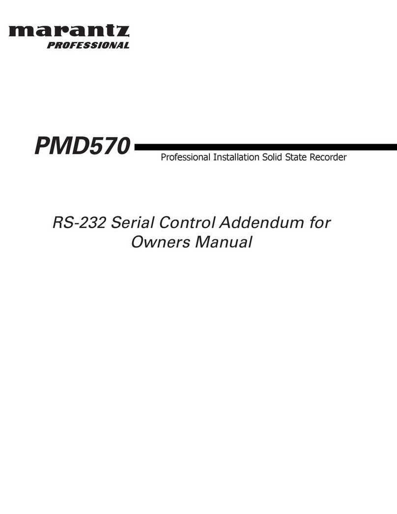 Marantz PMD570 Owner's manual addendum