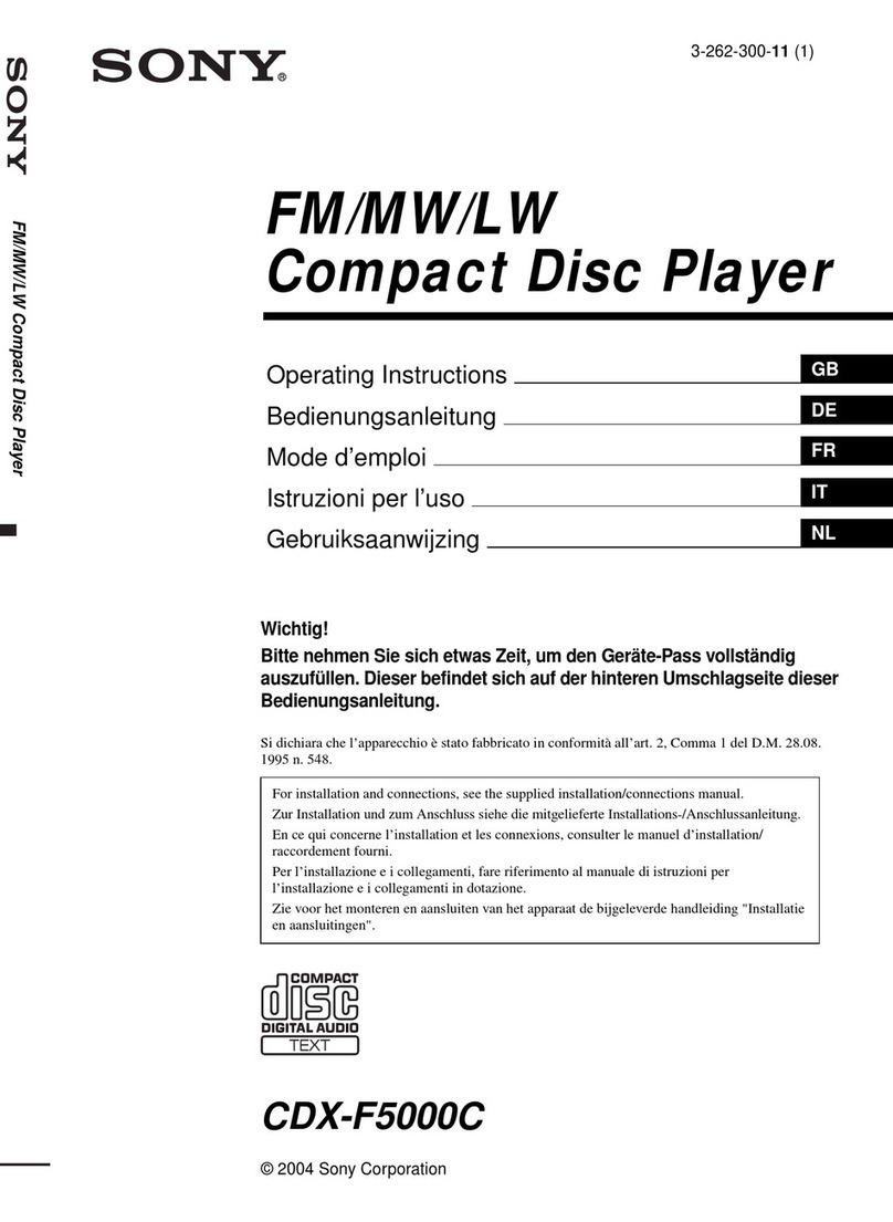 Sony CDX-F5000C operating instructions