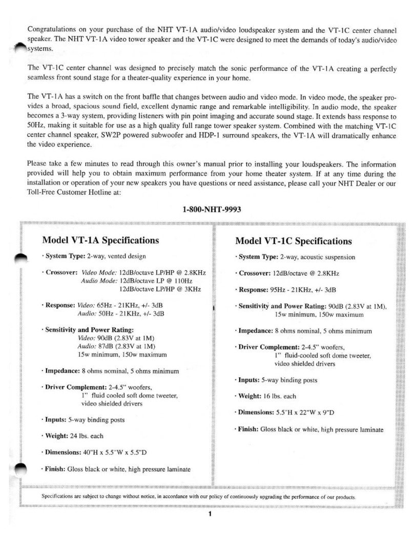NHT VT-1A quick guide