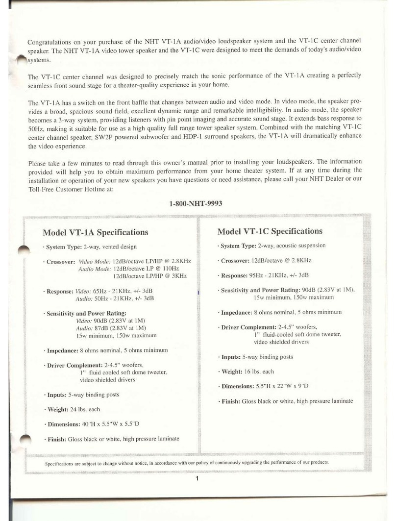 NHT VT-1A quick guide
