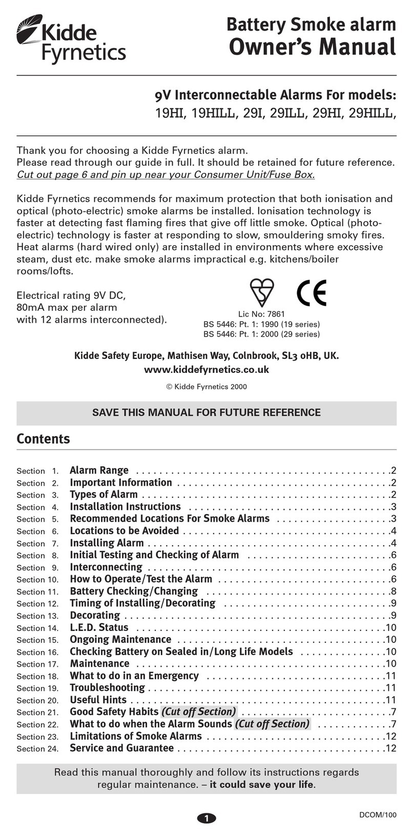 Kidde 19HI User manual