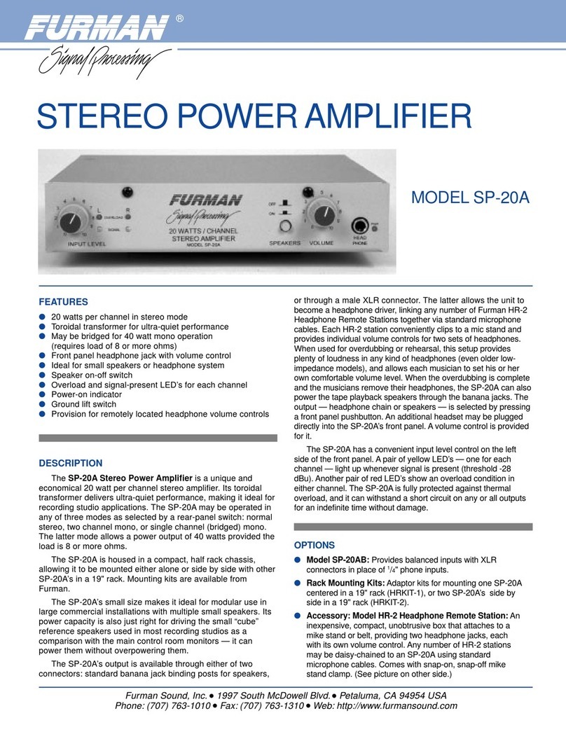 Furman SP-20A quick guide