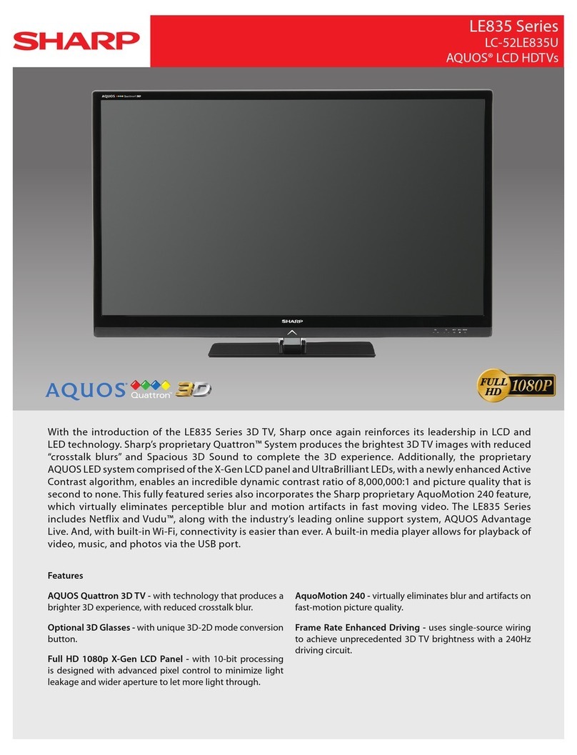 Sharp AQUOS LC-52LE835U User manual