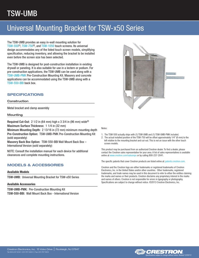 Crestron TSW-UMB Specifications