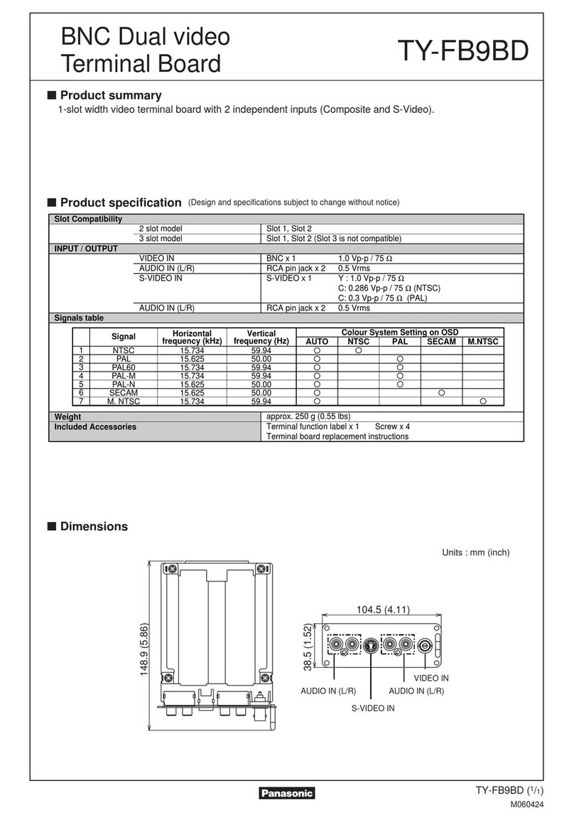 Panasonic TY-FB9BD Owner's manual Panasonic TY-FB9BD Owner's manual