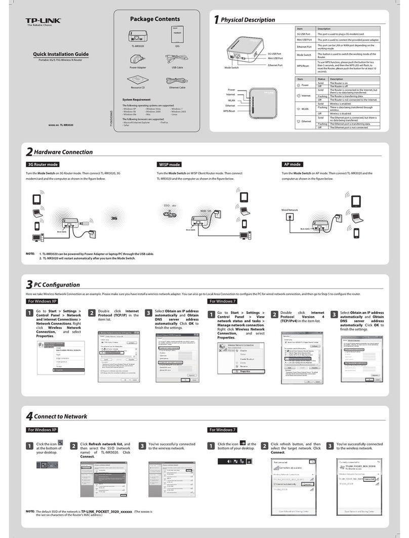 TP-Link TL-MR3020 User manual TP-Link TL-MR3020 User manual