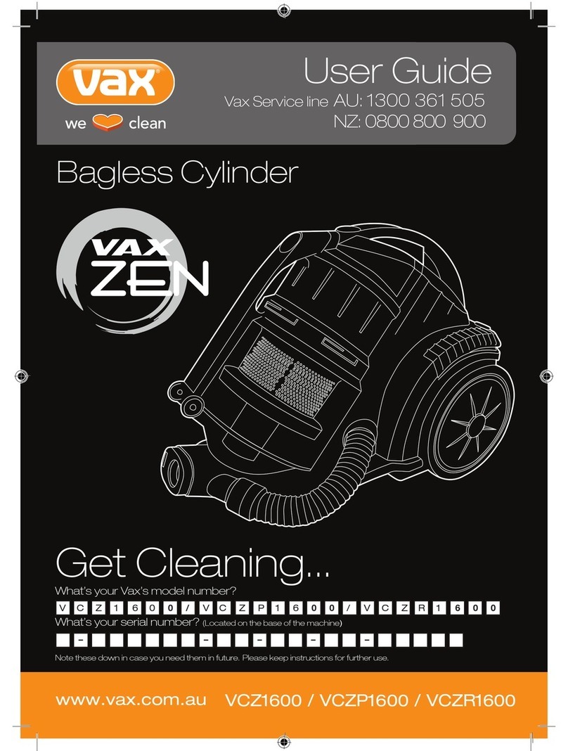 Vax VaxZEN VCZ1600 User manual Vax VaxZEN VCZ1600 User manual