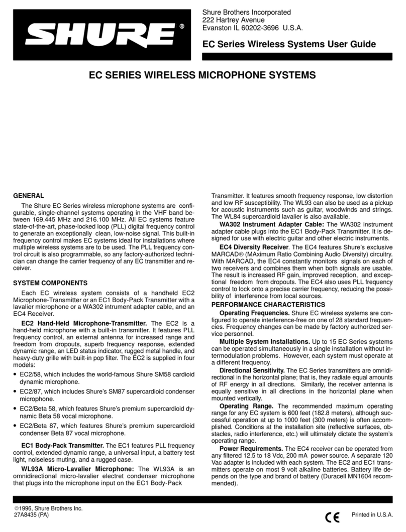 Shure EC2/58 User manual