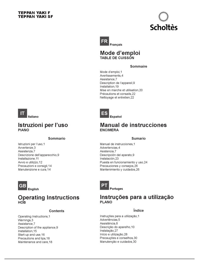 SCHOLTES TEPPAN YAKI F User manual