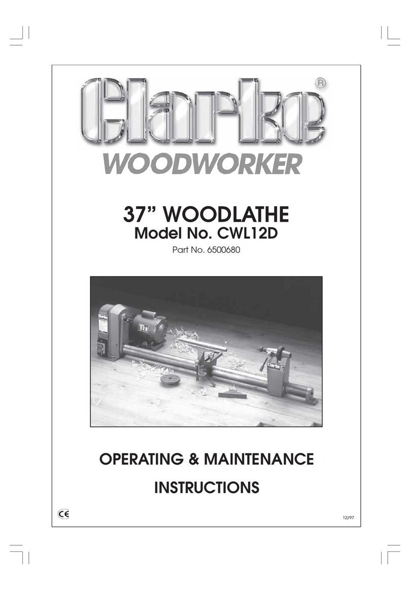 Clarke Woodworker CWL12D Installation and operation manual