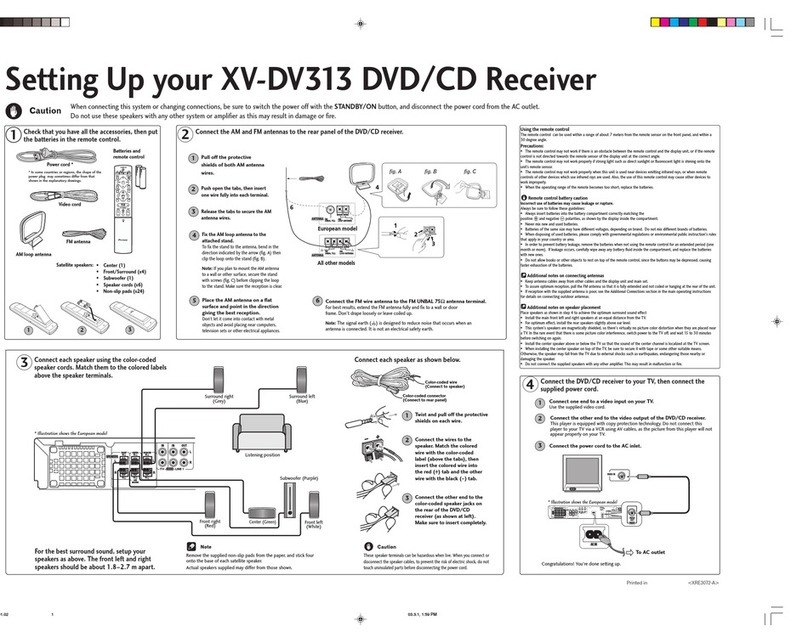Pioneer XV-DV313 Setting up