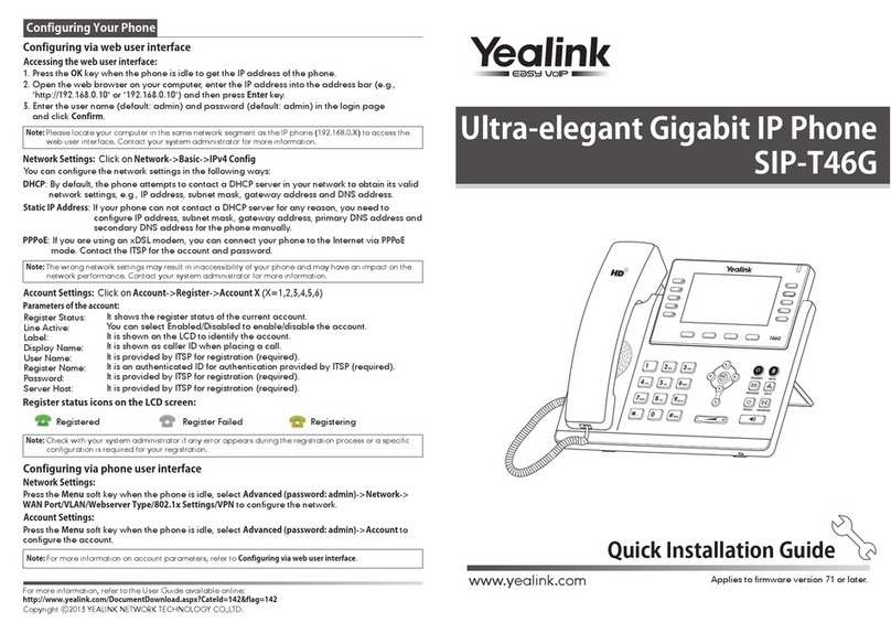 Yealink Yealink SIP-T46G User manual