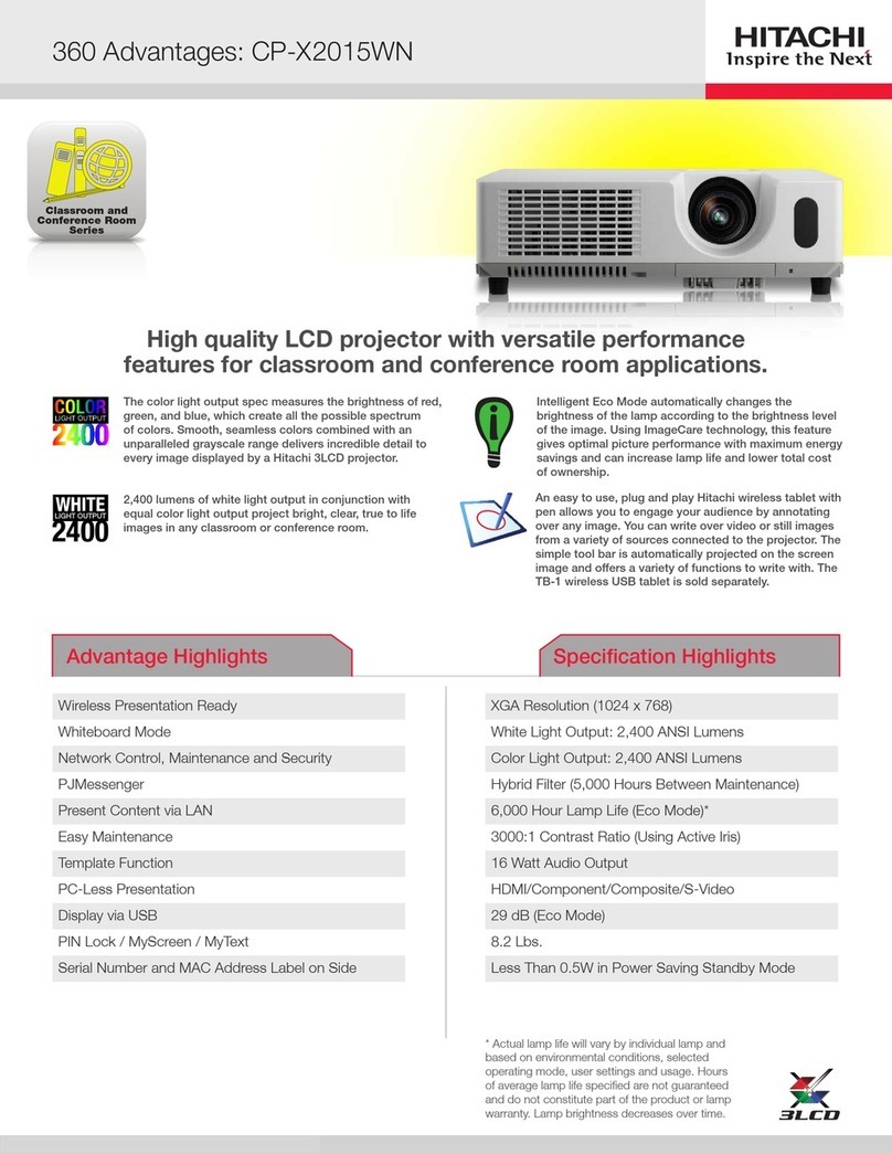 Hitachi CP-X2514WN Brochure & specs