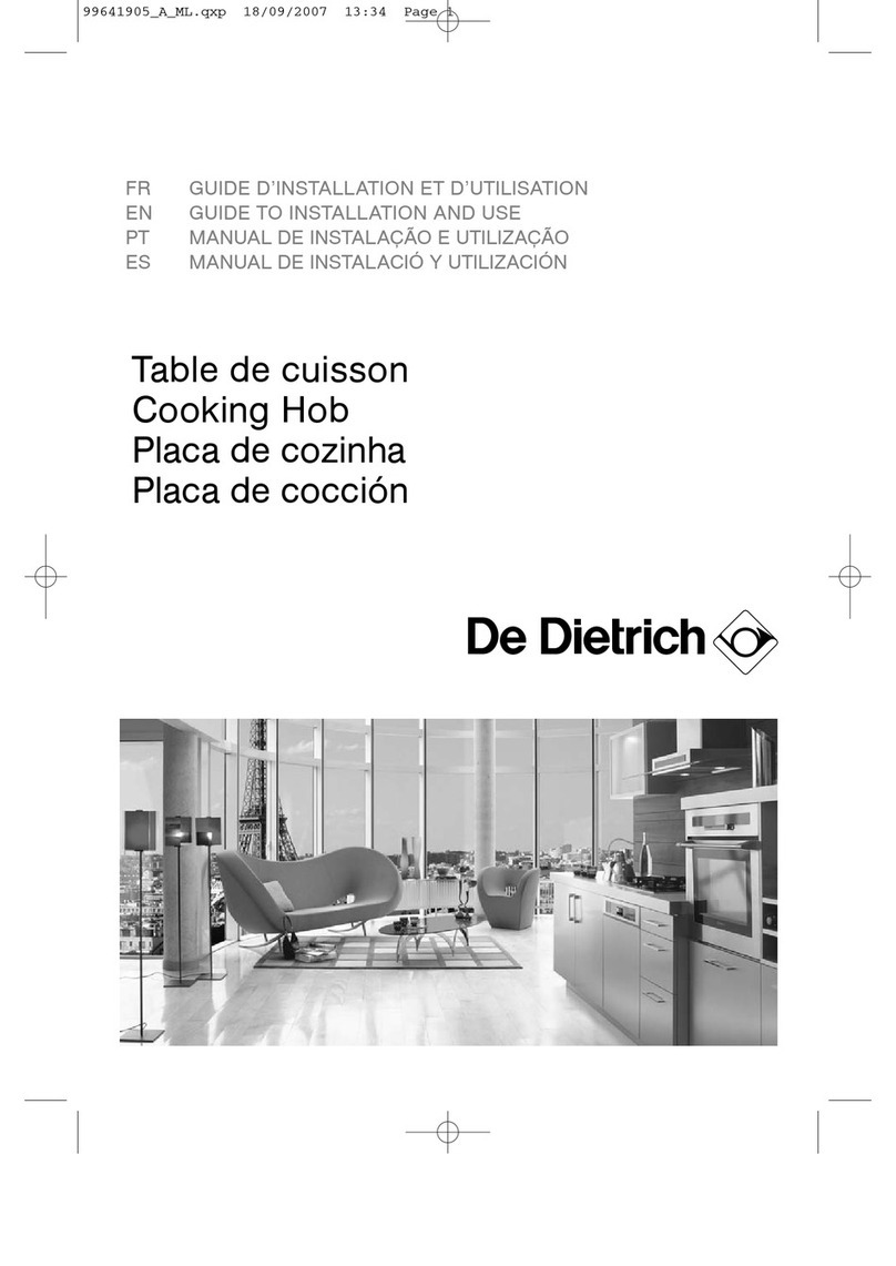 DeDietrich DTI701 Guide to installation and use