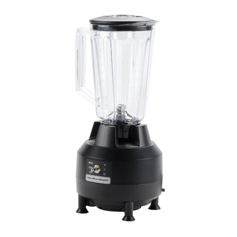 Hamilton Beach HBB908 - Bar Blender, 44 oz. Poly Top Operation manual