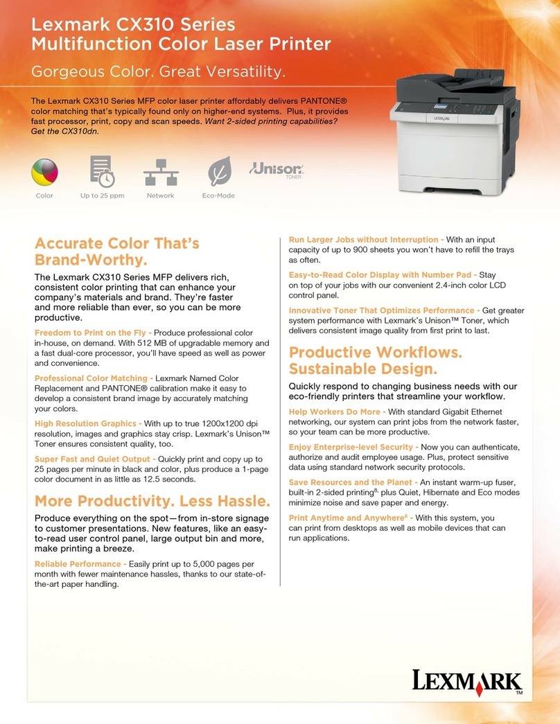 Lexmark CX310 series Specifications