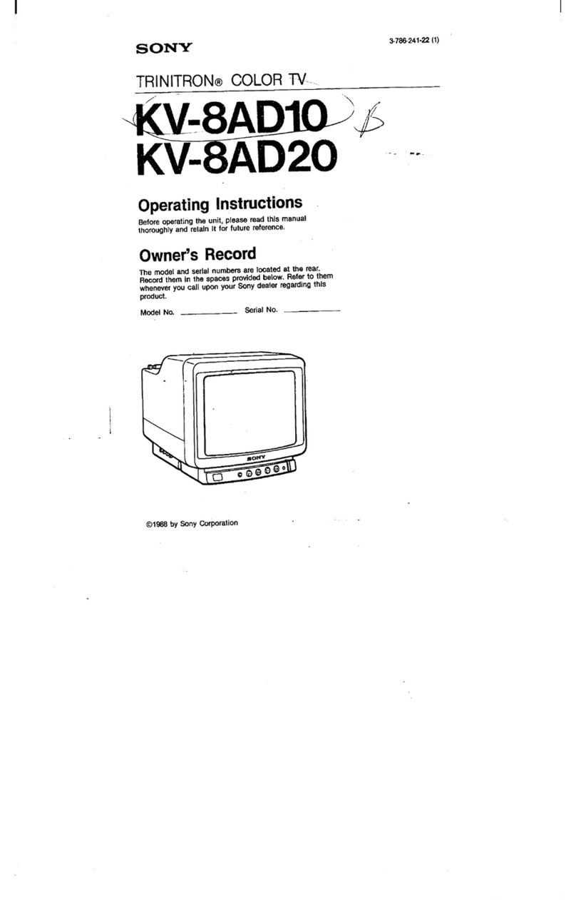Sony Trinitron KV-8AD10 User manual Sony Trinitron KV-8AD10 User manual
