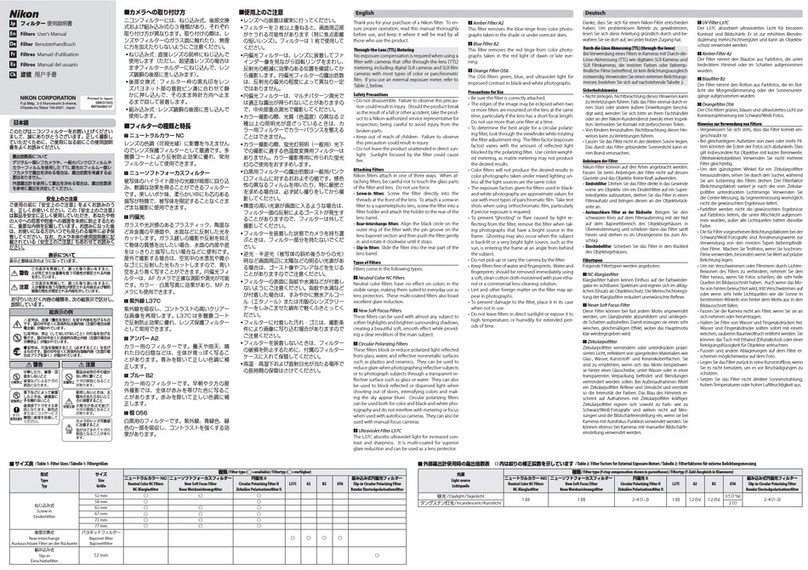 Nikon filter User manual