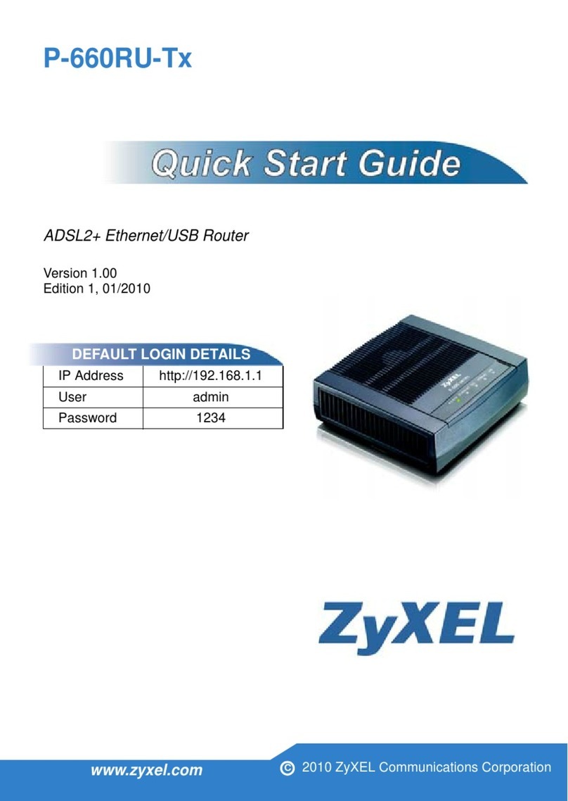 ZyXEL Communications P-660RU-T1 v3s quick start guide ZyXEL Communications P-660RU-T1 v3s quick start guide