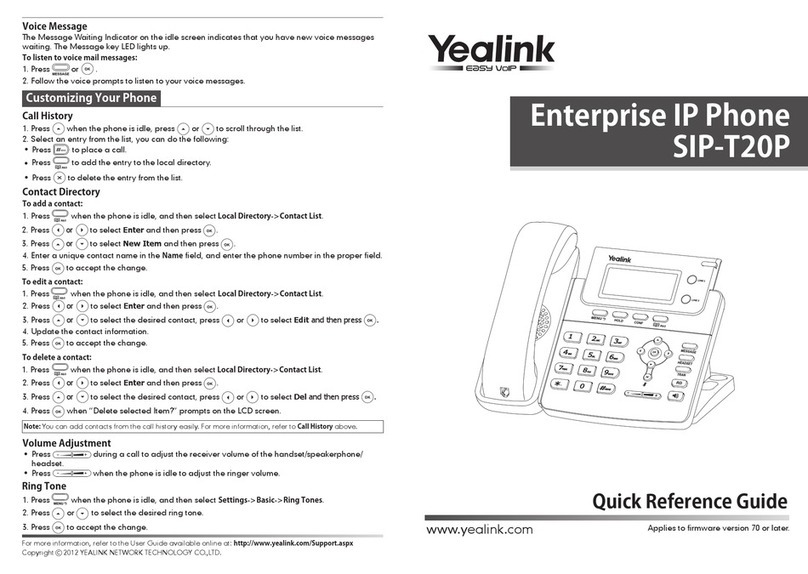 Yealink Yealink SIP-T20P User manual