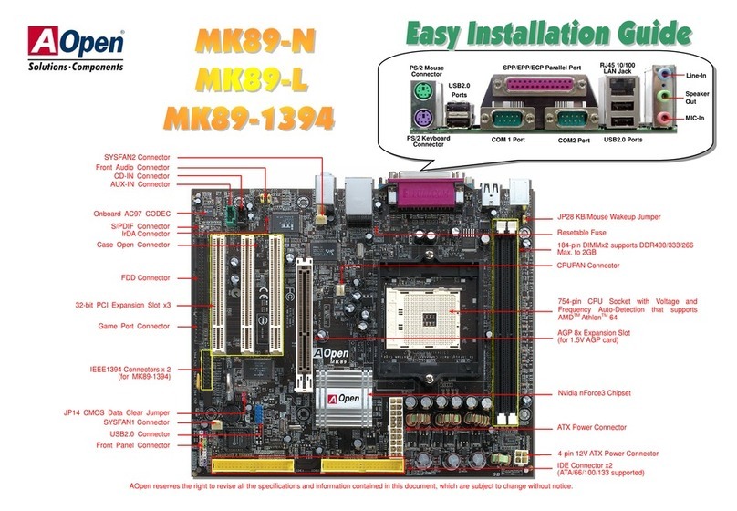 AOpen MK89-N Datasheet