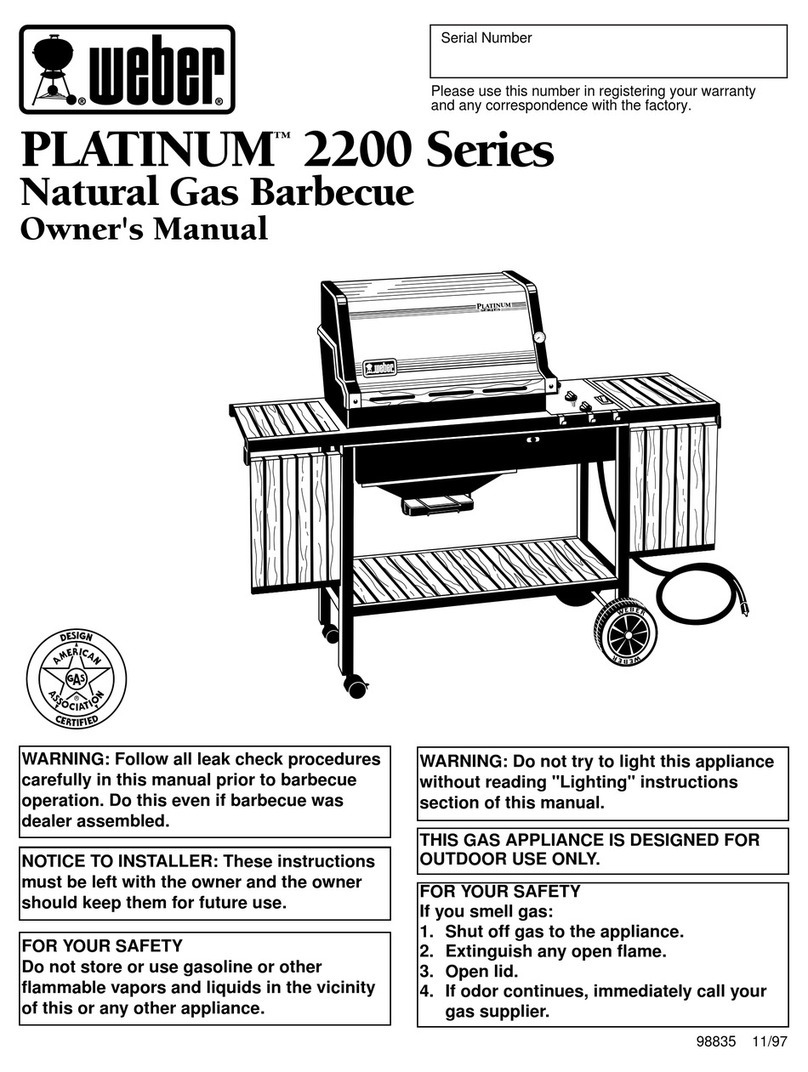 Weber Platinum I 2200 LP owner's manual