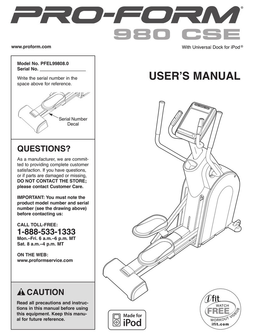 Pro-Form 980 C8E User manual