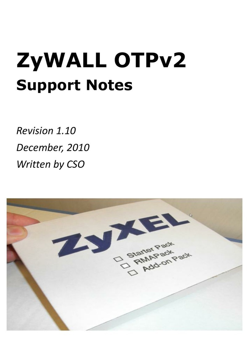ZyXEL Communications ZYWALL OTPV2 - Support notes ZyXEL Communications ZYWALL OTPV2 - Support notes