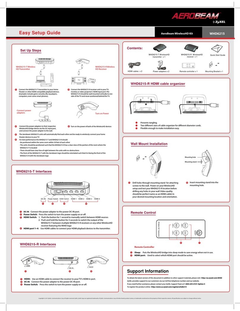 ZyXEL Communications AeroBeam WHD6215 Easy setup guide
