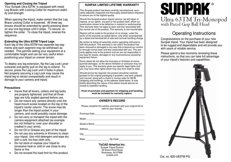 Sunpak Ultra 63 User manual