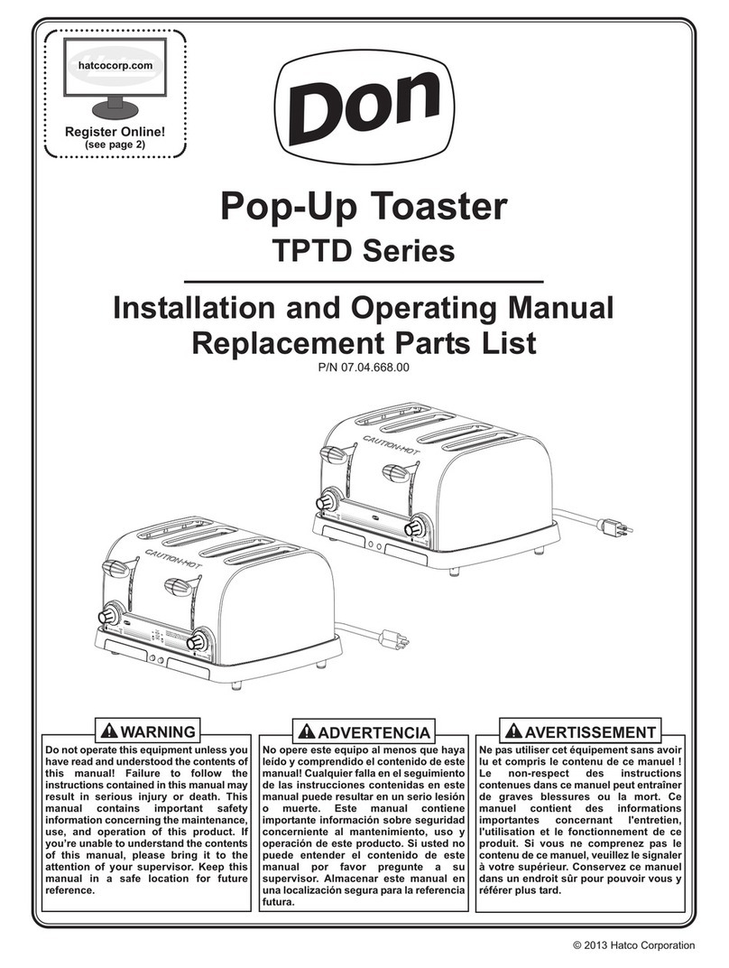 Hatco 07.04.668.00 User manual