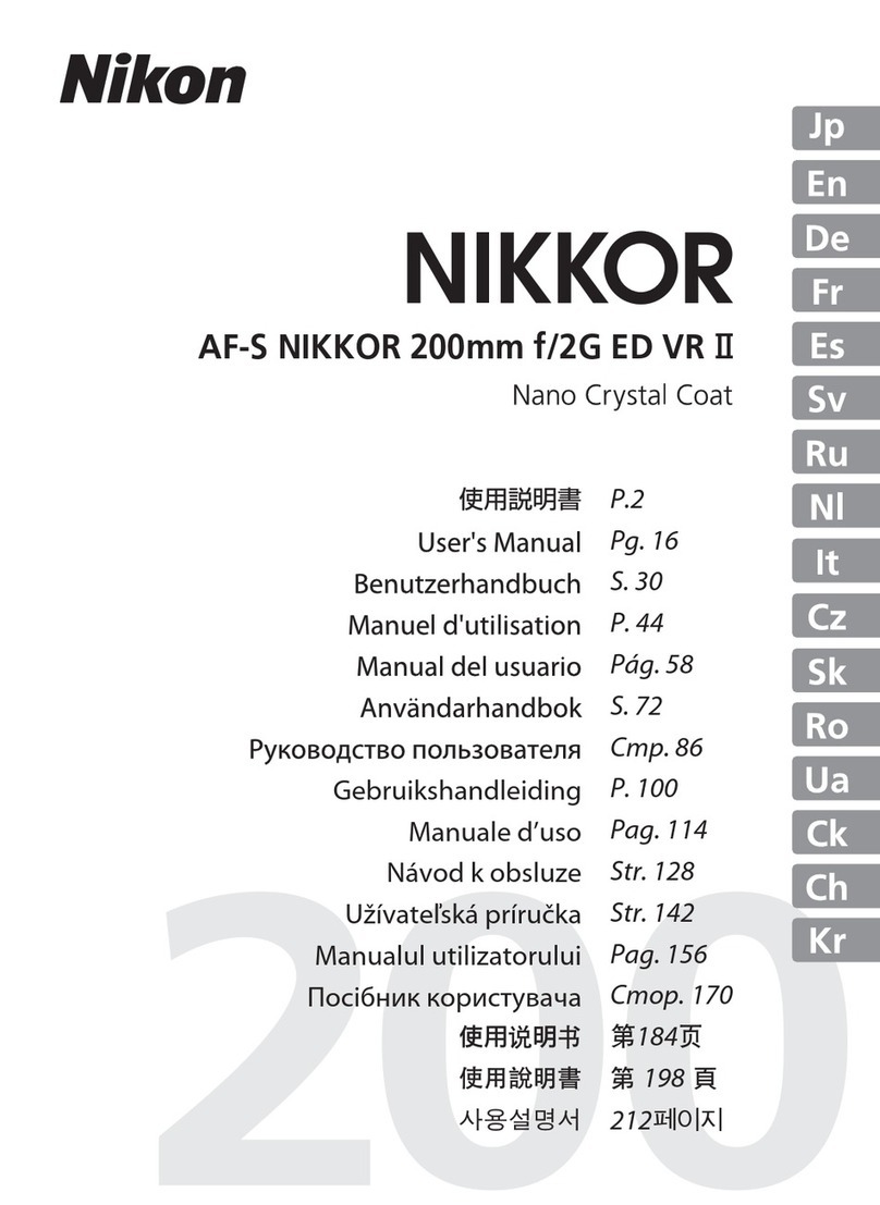 Nikon AF-S NIKKOR 200mm f/2G ED VR II User manual