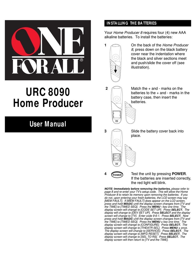 One Forall URC 8090 user manual One Forall URC 8090 user manual