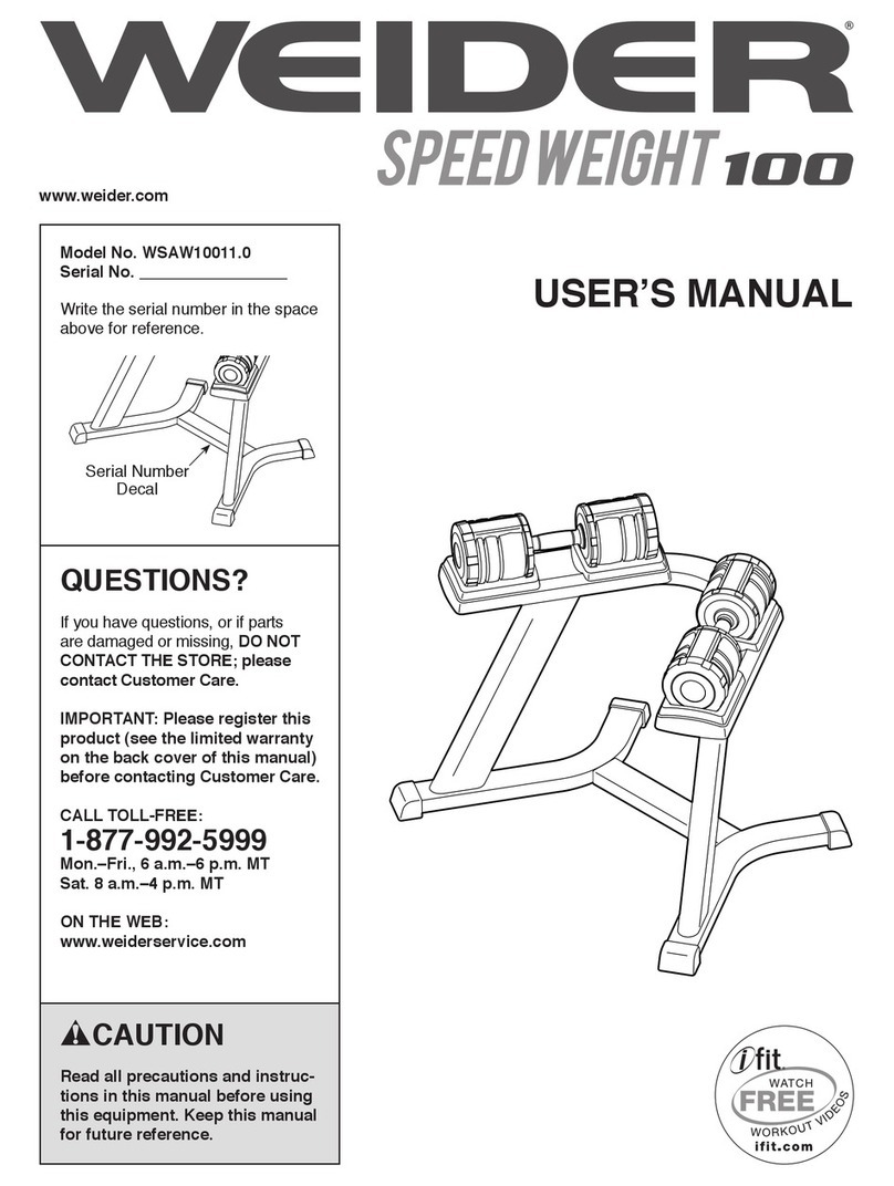 Weider WSAW10011.0 User manual