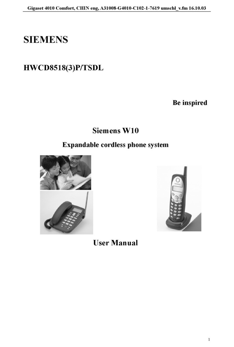 Siemens W10 User manual Siemens W10 User manual
