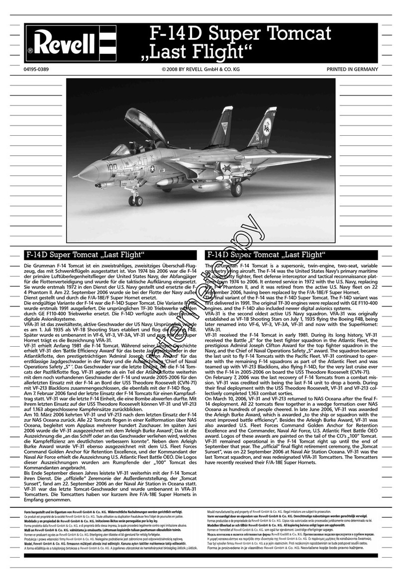 REVELL F-14D Super Tomcat Last Flight User manual