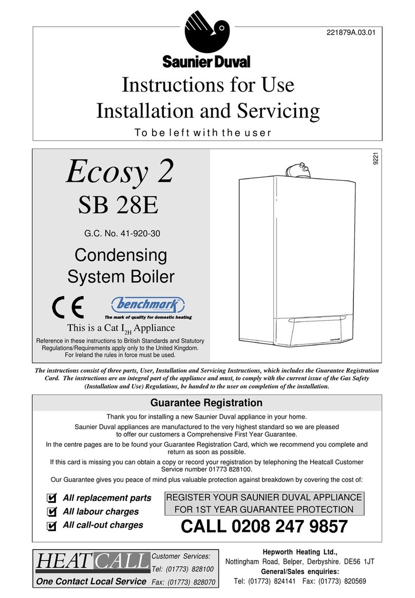 Saunier Duval Ecosy 2 SB 28E Instructions for use installation and servicing