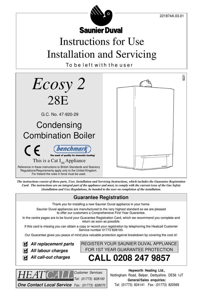 Saunier Duval Ecosy 2 28E Instructions for use installation and servicing