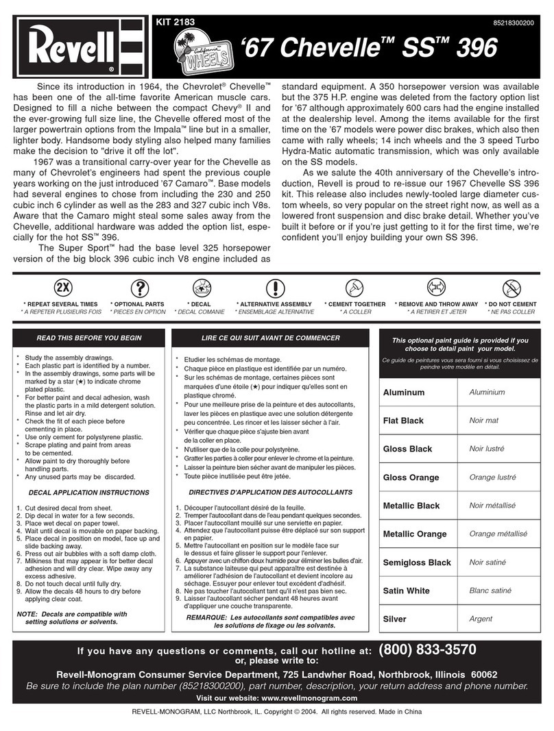REVELL '67 Chevelle SS 396 Assembly manual