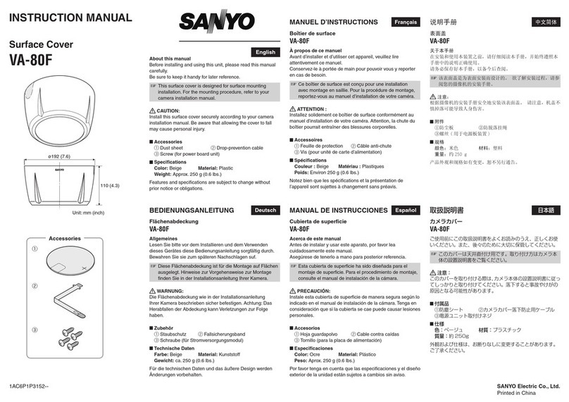 Sanyo VA-80F User manual Sanyo VA-80F User manual