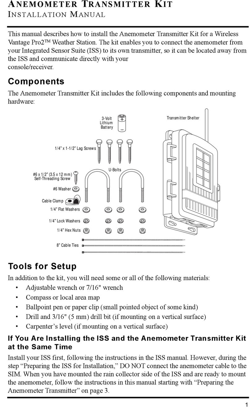 Davis Instruments Anemometer Transmitter Kit installation manual Davis Instruments Anemometer Transmitter Kit installation manual