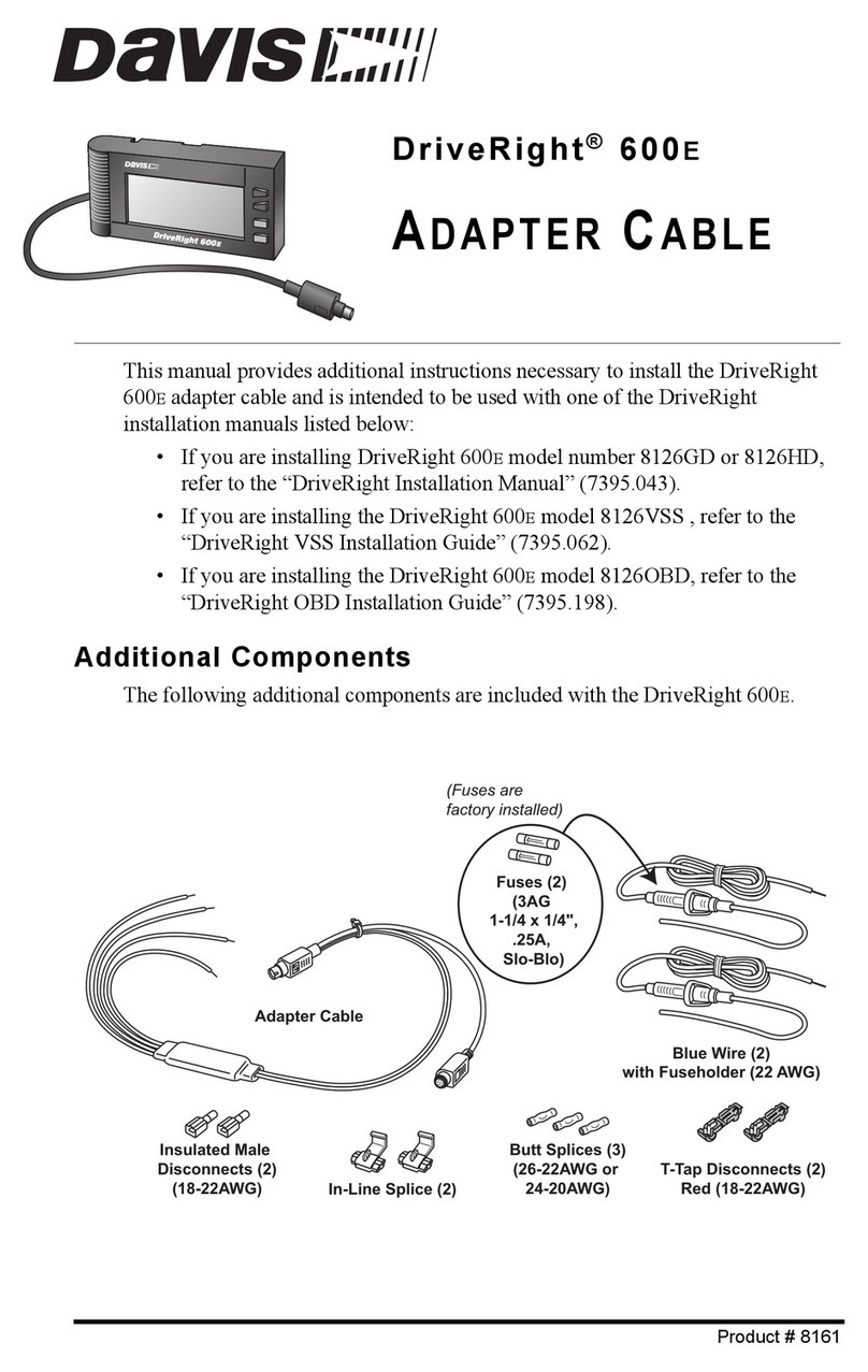 Davis Instruments DriveRight 600E Installation and user's guide... User manual